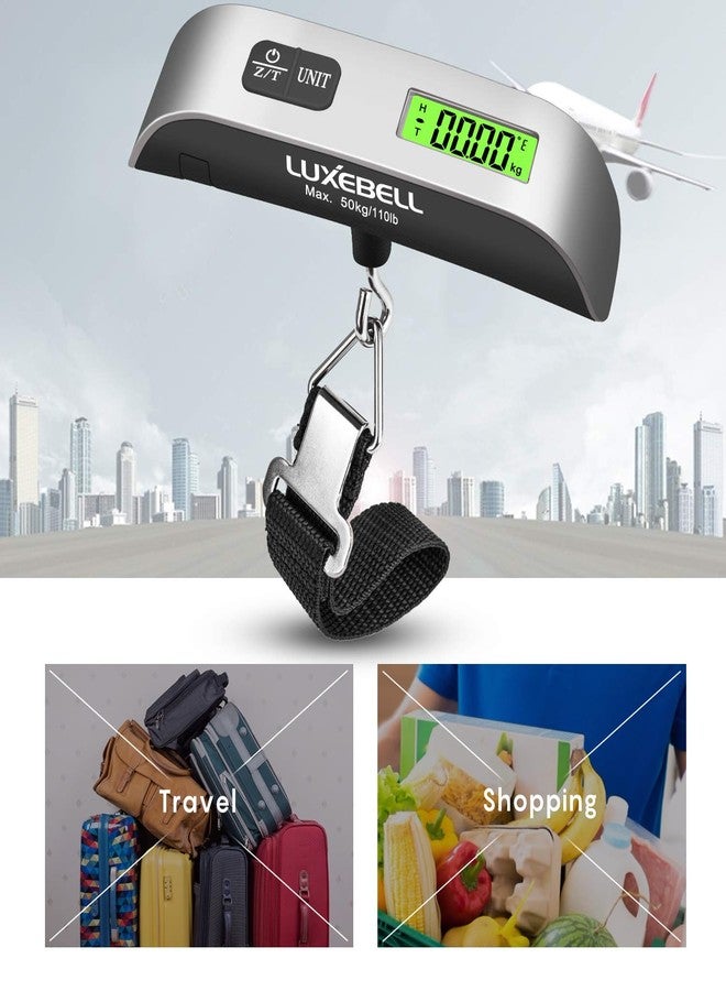LUXEBELL Digital Luggage Scale Gift for Traveler Suitcase Handheld Weight Scale 110lbs, Silver, 1.2 inches (W) x 5.1 inches (L) x 1.2 inches (H) - Image 3